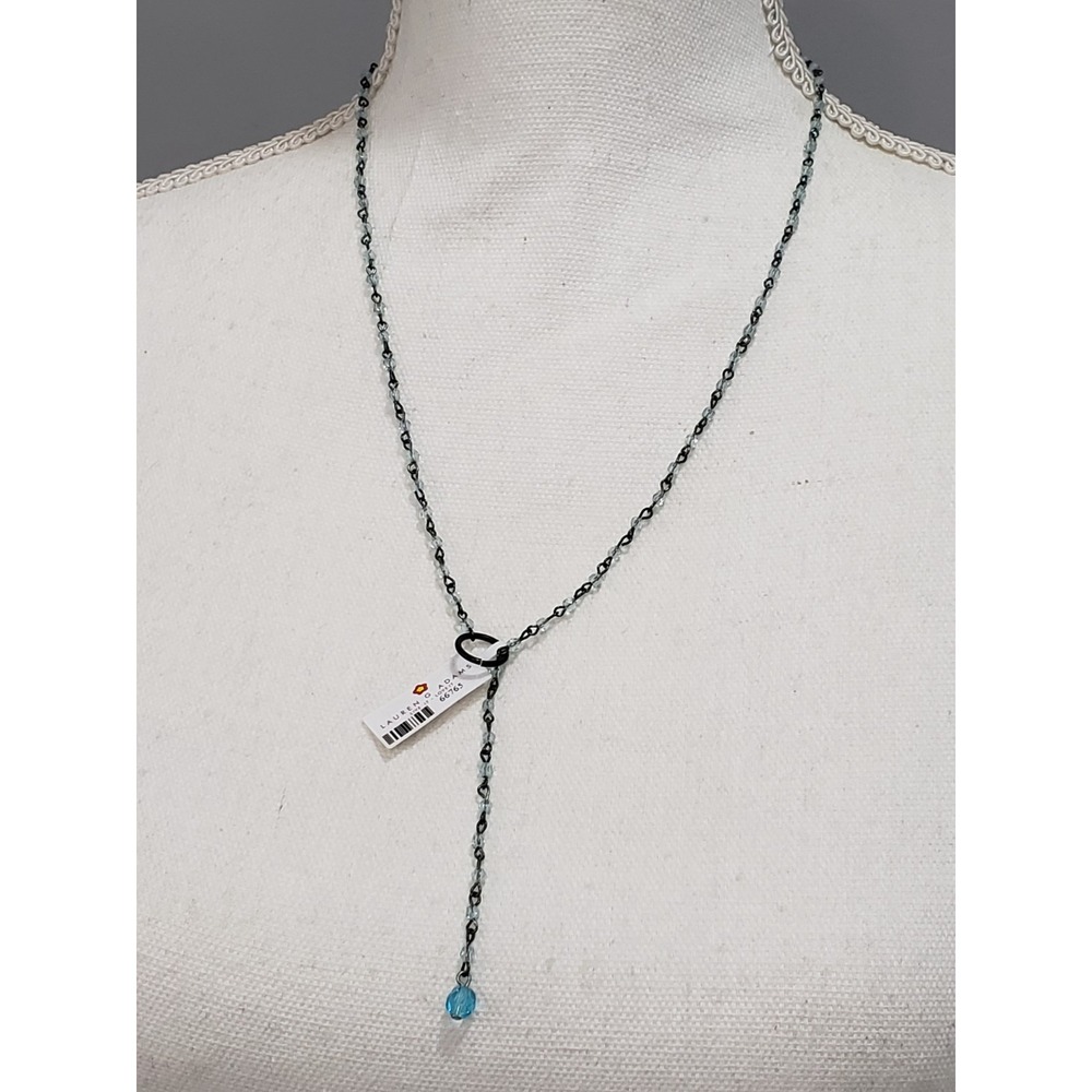 NEW Lauren G Adams YDrop necklace adjustable lariat blue dainty gothic celestial